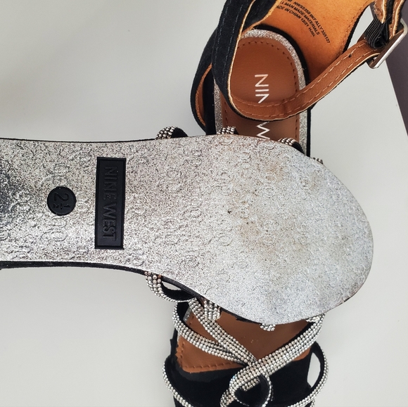 Nine West Girl's Dressy Rhinestone Heels Size 2.5 Black - Picture 13 of 15